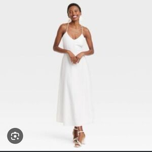 White Linen Summer Maxi Dress